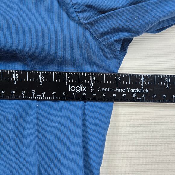 Hugo Hugo Boss Blue Pinstripe Slim Fit Button Up Shirt Men's Size Medium - Picture 4 of 7